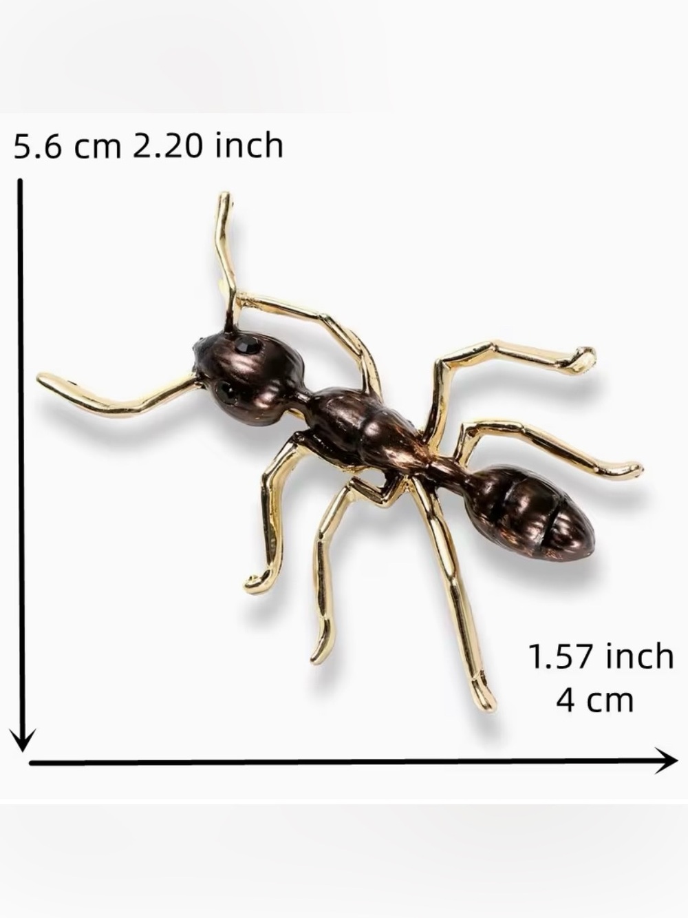 Ant Brooch Brown Bronzy Color Modern New - Picture 2 of 3